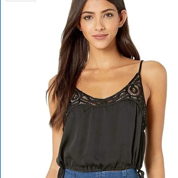 Free People Intimately Black Blouson Satin Brami Crop Camisole XS - Picture 10 of 13